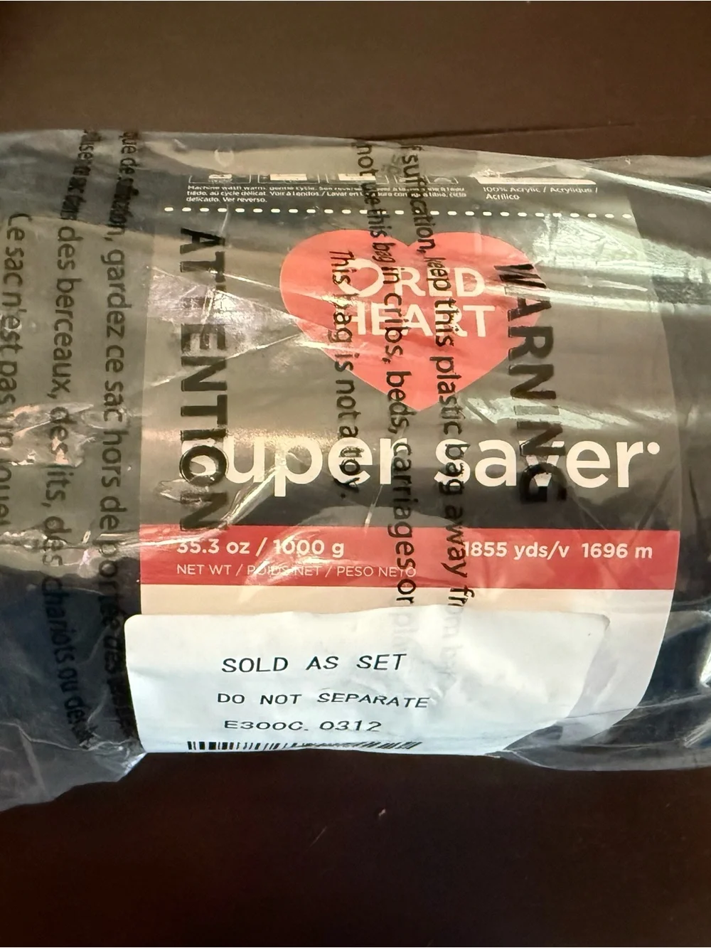 Red Heart Super Saver Yarn - Black